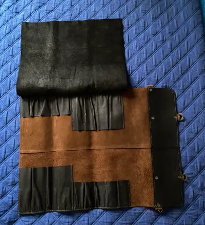 Estuche de cuero para cuchillos con correa ajustab - miniatura 2