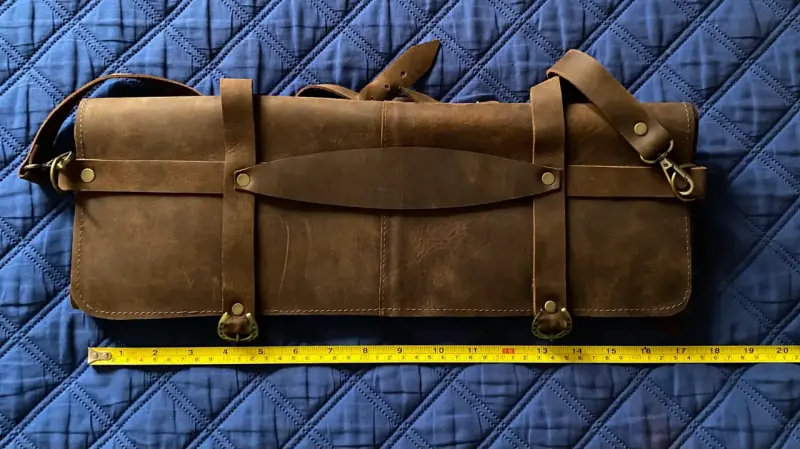 Estuche de cuero para cuchillos con correa ajustab - 4