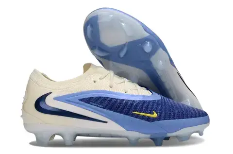 Botines de fútbol Nike azul y blanco