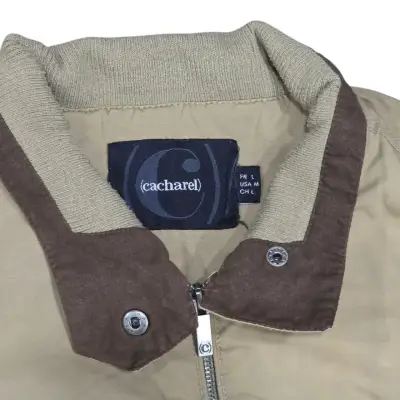 Chaqueta beige Cacharel con cuello marrón - miniatura 2