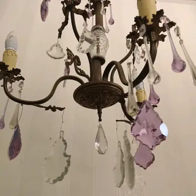 Lámpara de Techo Vintage con Cristales Colgantes - miniatura 4