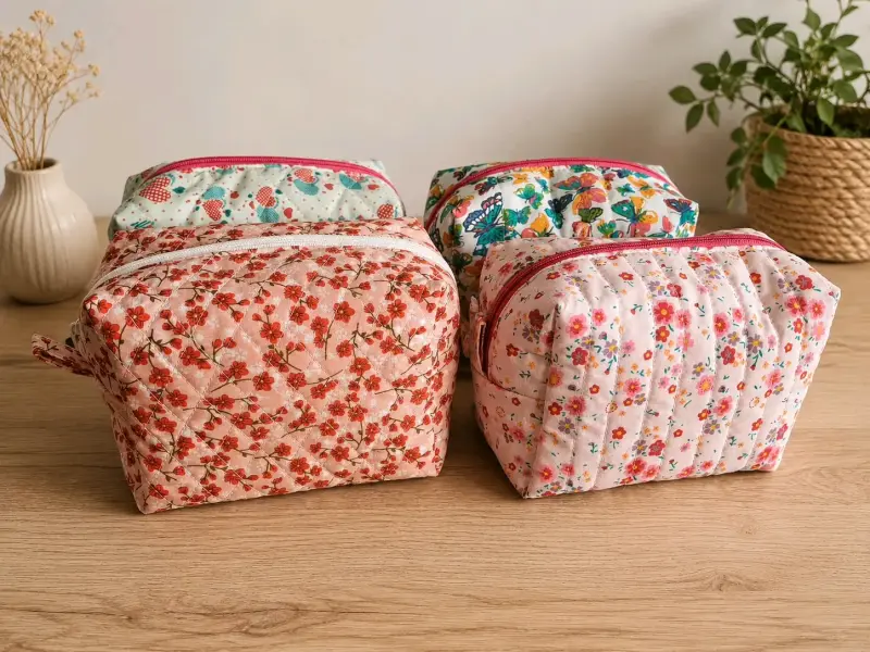 Neceseres de Tela con Estampados Florales