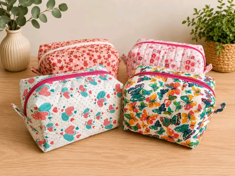 Neceseres de Tela con Estampados Florales - 2