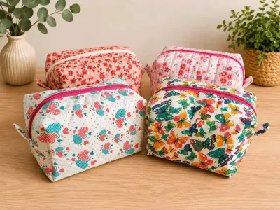 Neceseres de Tela con Estampados Florales - miniatura 2