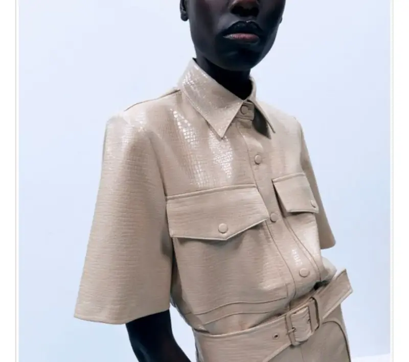 Camisa Beige Texturizada Sfera Collection- NUEVO - 6