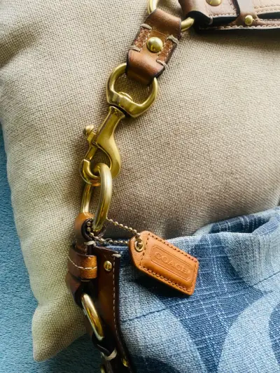Bolso de hombro Coach de lona y cuero - miniatura 2