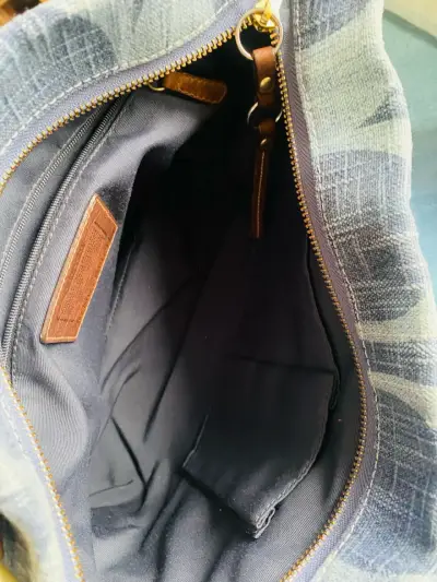 Bolso de hombro Coach de lona y cuero - miniatura 3