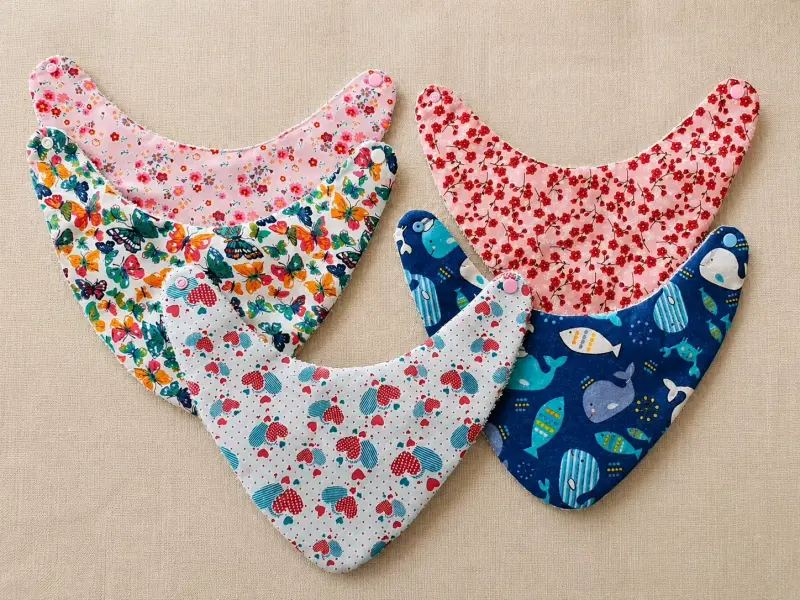 Baberos de tela estampados para bebé
