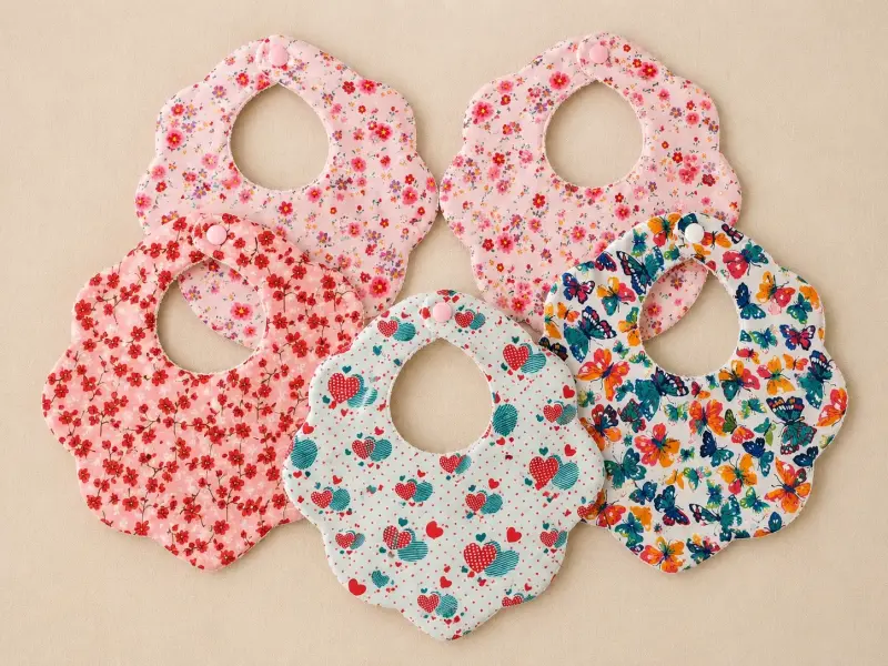 Baberos de tela estampados para bebé - 2