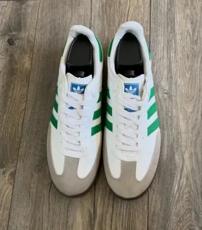 Zapatillas Adidas Samba blancas y verdes - miniatura 1