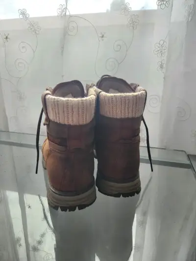 Botas de cuero marrón Caterpillar para mujer - miniatura 4