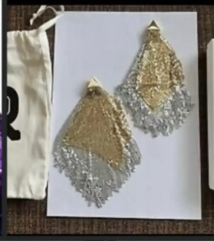 Pendientes Rabanne  largos dorados y plateados - 3