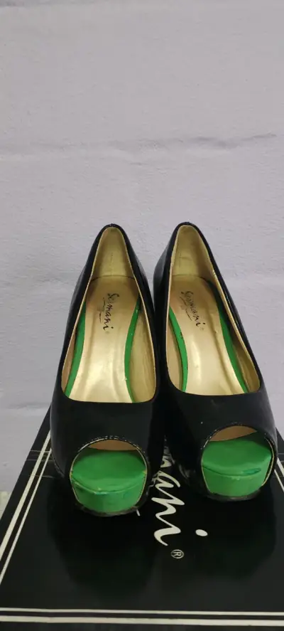 Zapatos de tacón abiertos negros Semanni - miniatura 1