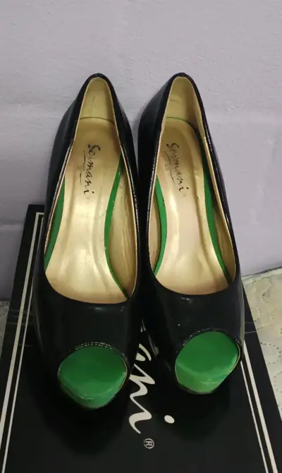 Zapatos de tacón abiertos negros Semanni - miniatura 2