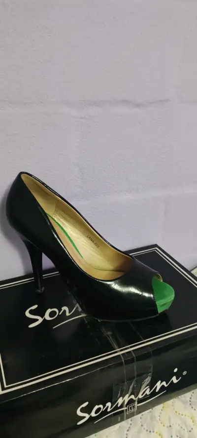 Zapatos de tacón abiertos negros Semanni - miniatura 3