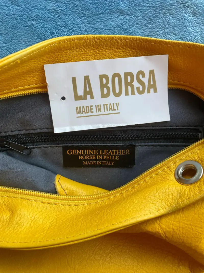 Bolso doble  amarillo cuero con correas ajustables - 5