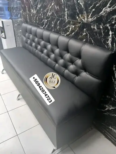 Sillón de Espera para Barbería JC Negro - miniatura 6