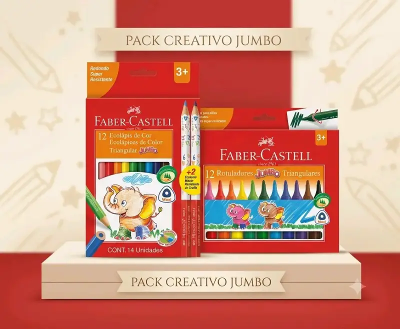 Pack Creativo Jumbo Faber-Castell 12 Ecolápices yR