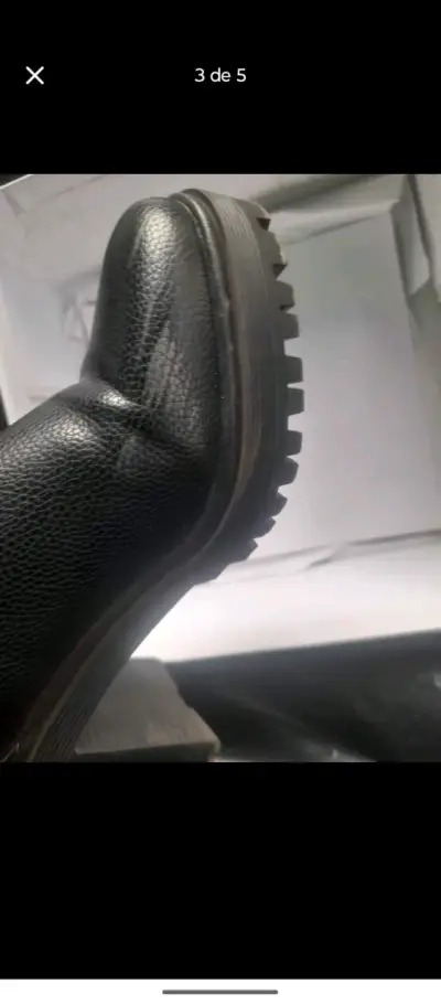 Botines Negros de Cuero con Tacón - miniatura 3