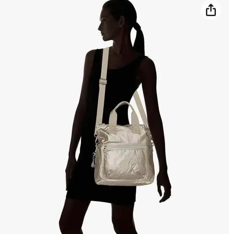 Cartera  Kipling plateado con Correa Ajustable - 6