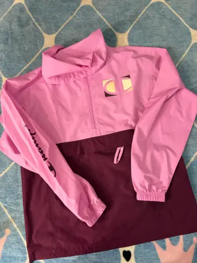 Cortaviento Champion rosa y burdeos mujer - miniatura 1