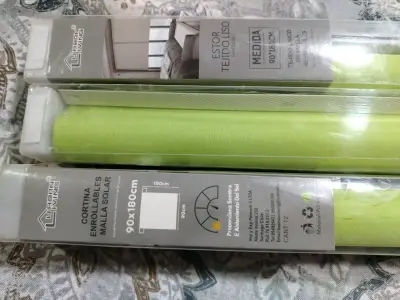 Cortina enrollable malla solar verde 90x180 cm - miniatura 1