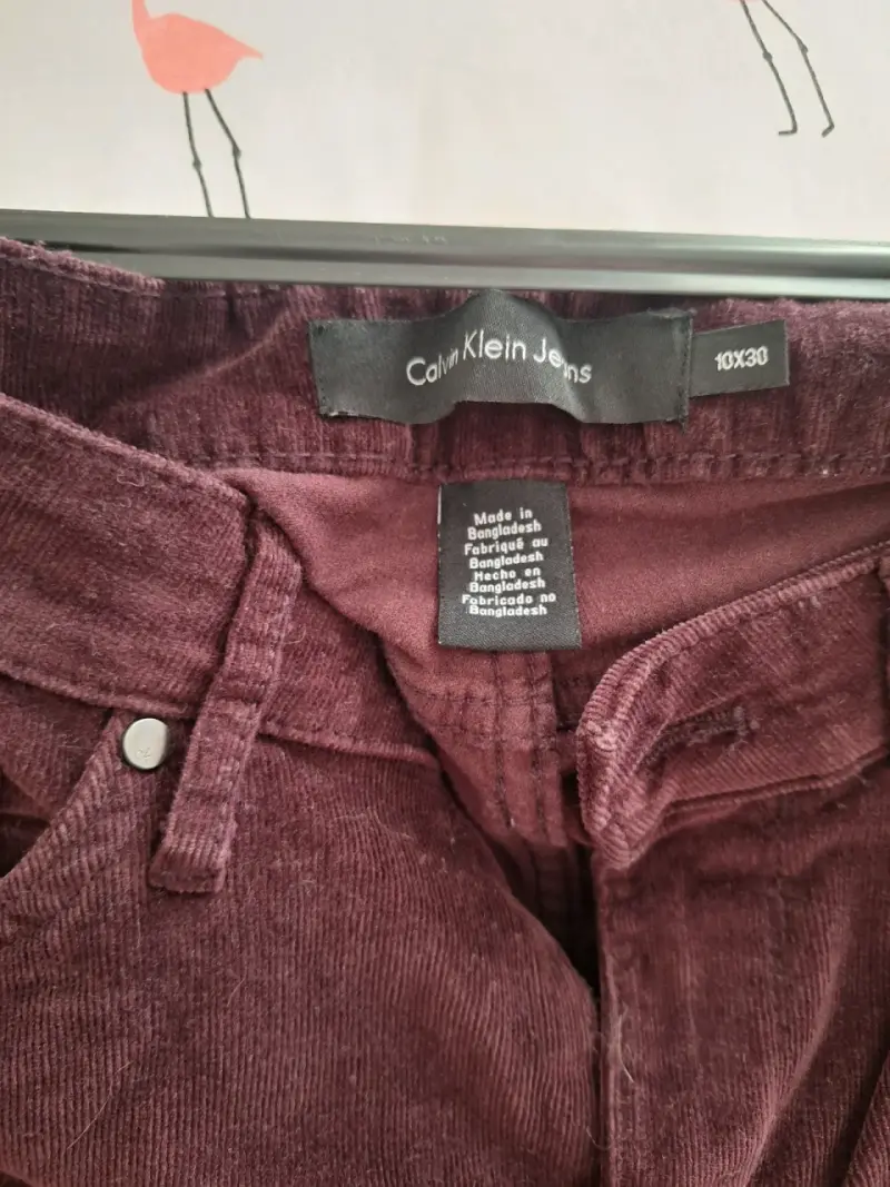 Pantalones de pana Calvin Klein burdeos - 2