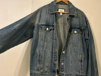 Chaqueta de mezclilla azul para mujer talla M - miniatura 3