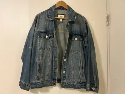Chaqueta de mezclilla azul para mujer talla M - miniatura 4