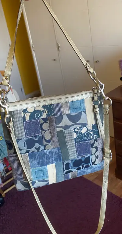 Bolso Coach Patchwork Azul y plateado - miniatura 4