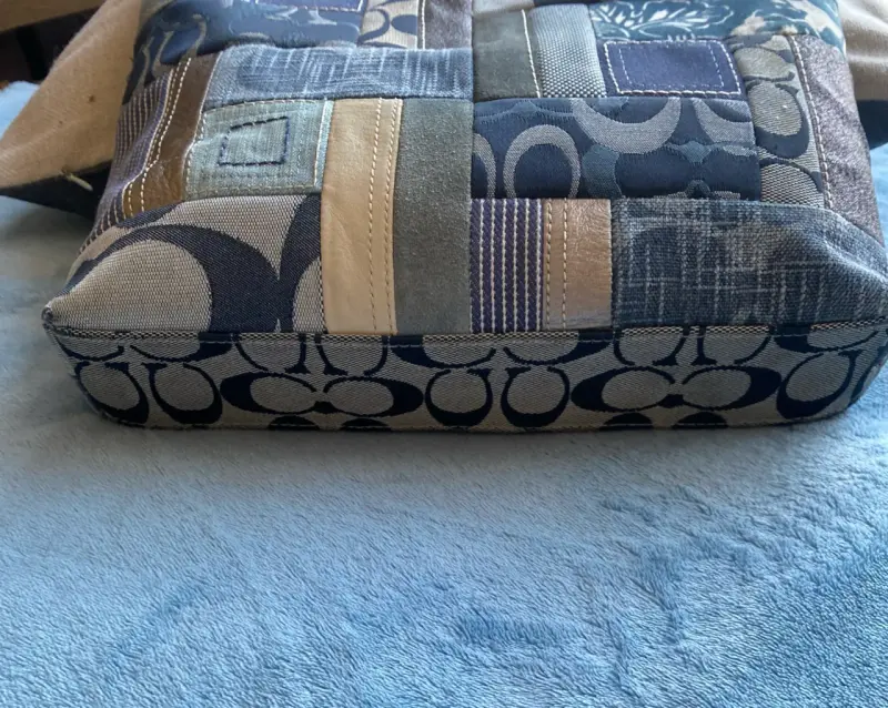 Bolso Coach Patchwork Azul y plateado - 6