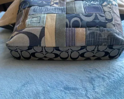 Bolso Coach Patchwork Azul y plateado - miniatura 6
