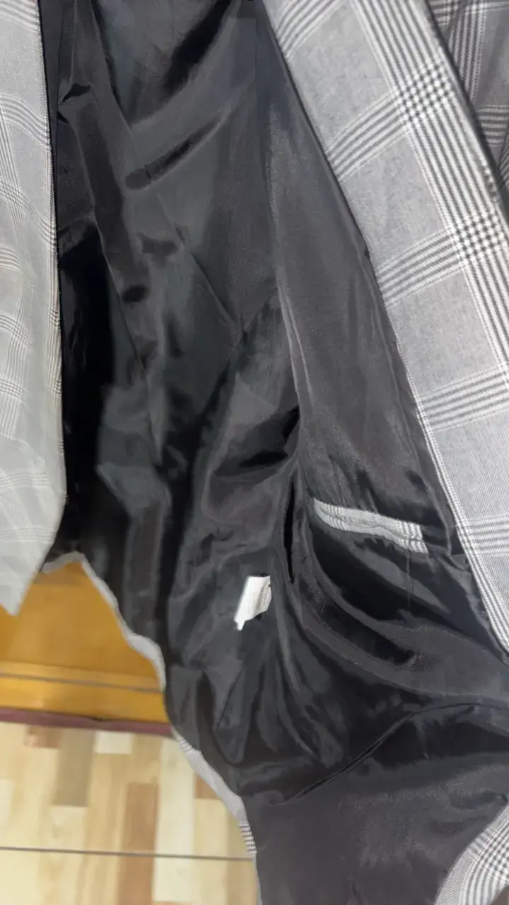 Blazer a cuadros gris Scappini - 3