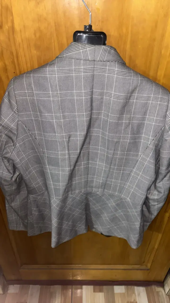 Blazer a cuadros gris Scappini - 4