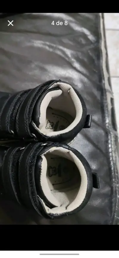 Botines de cuero negro para niños talla 24 - miniatura 4