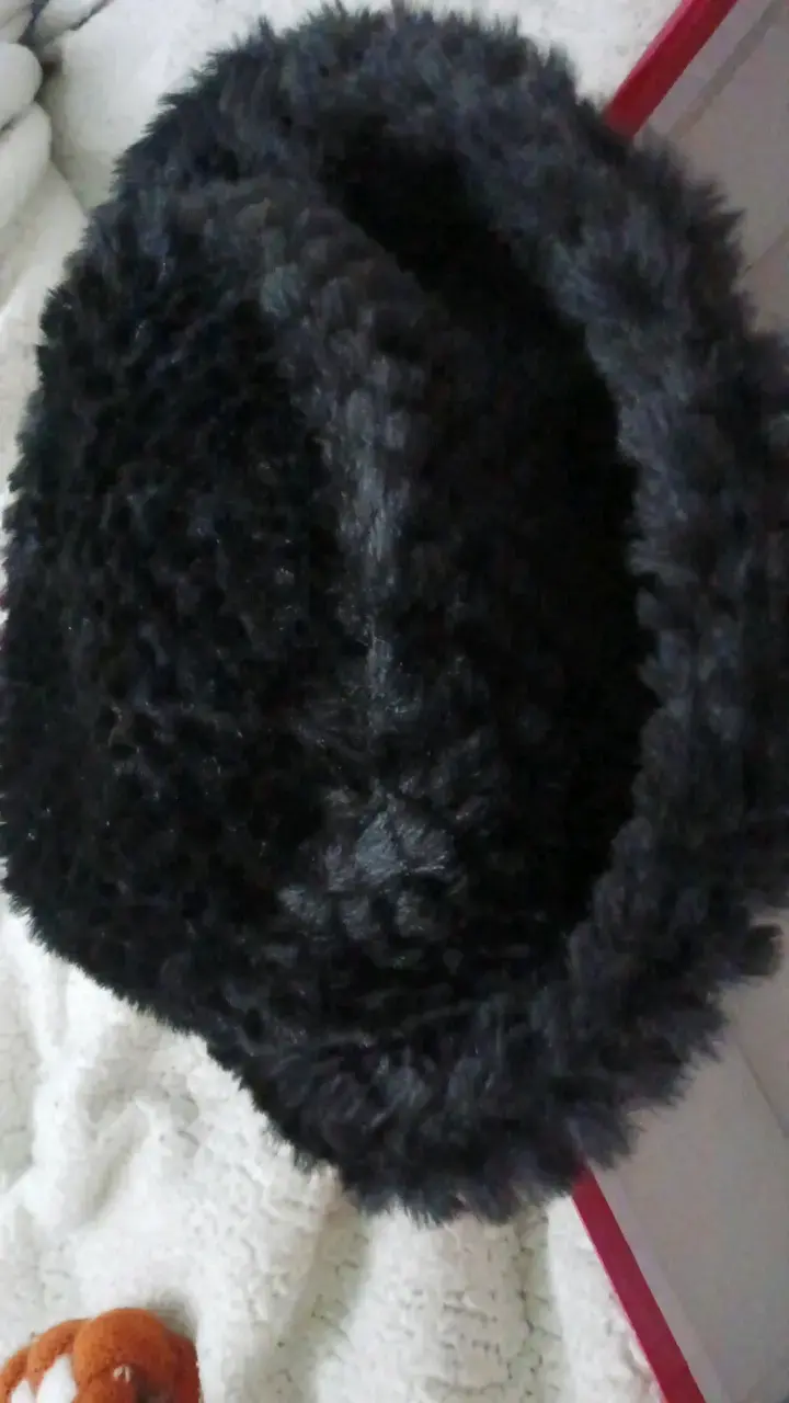 Sombrero de invierno negro de lana - 3