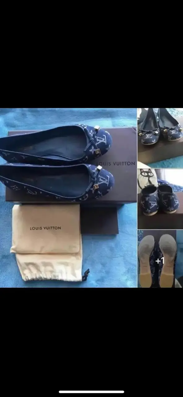 Bailarinas Louis Vuitton Monograma Azul