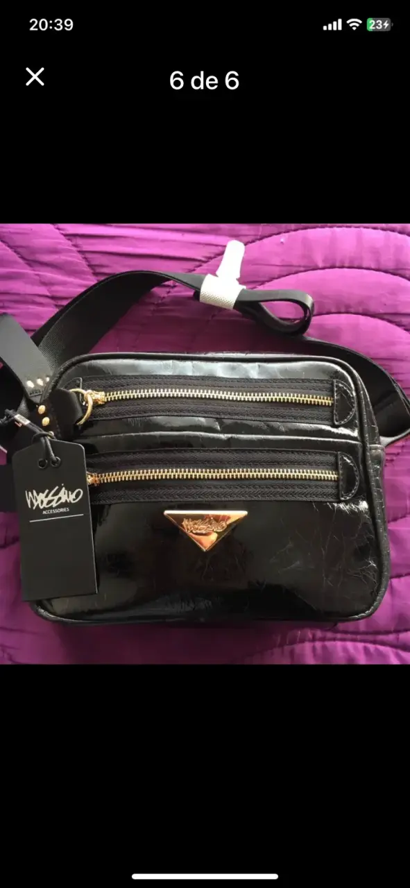 Cartera negra Massimo con correas ajustables