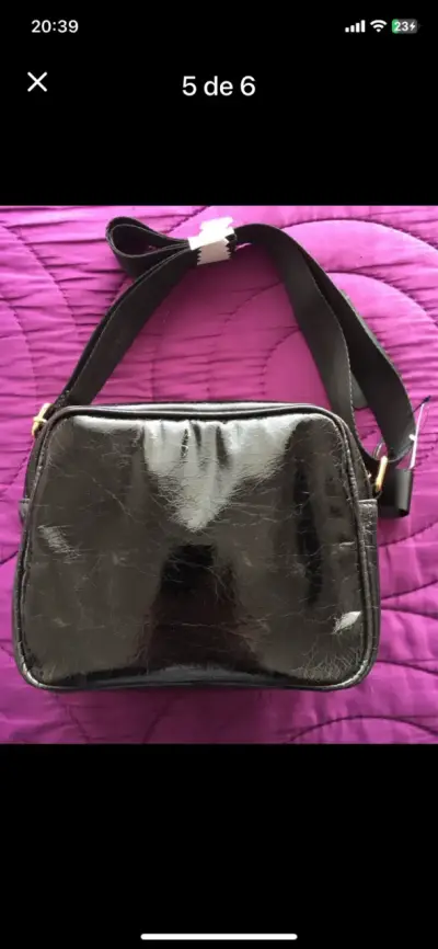 Cartera negra Massimo con correas ajustables - miniatura 2