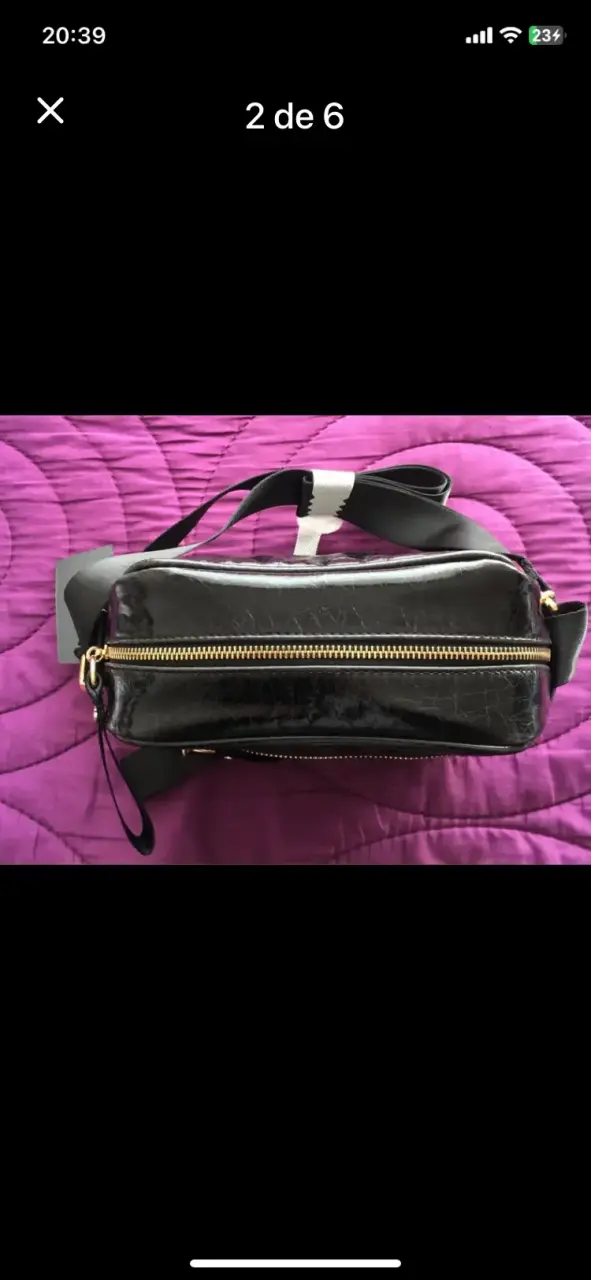 Cartera negra Massimo con correas ajustables - 5