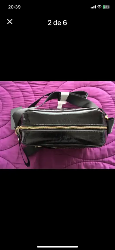Cartera negra Massimo con correas ajustables - miniatura 5