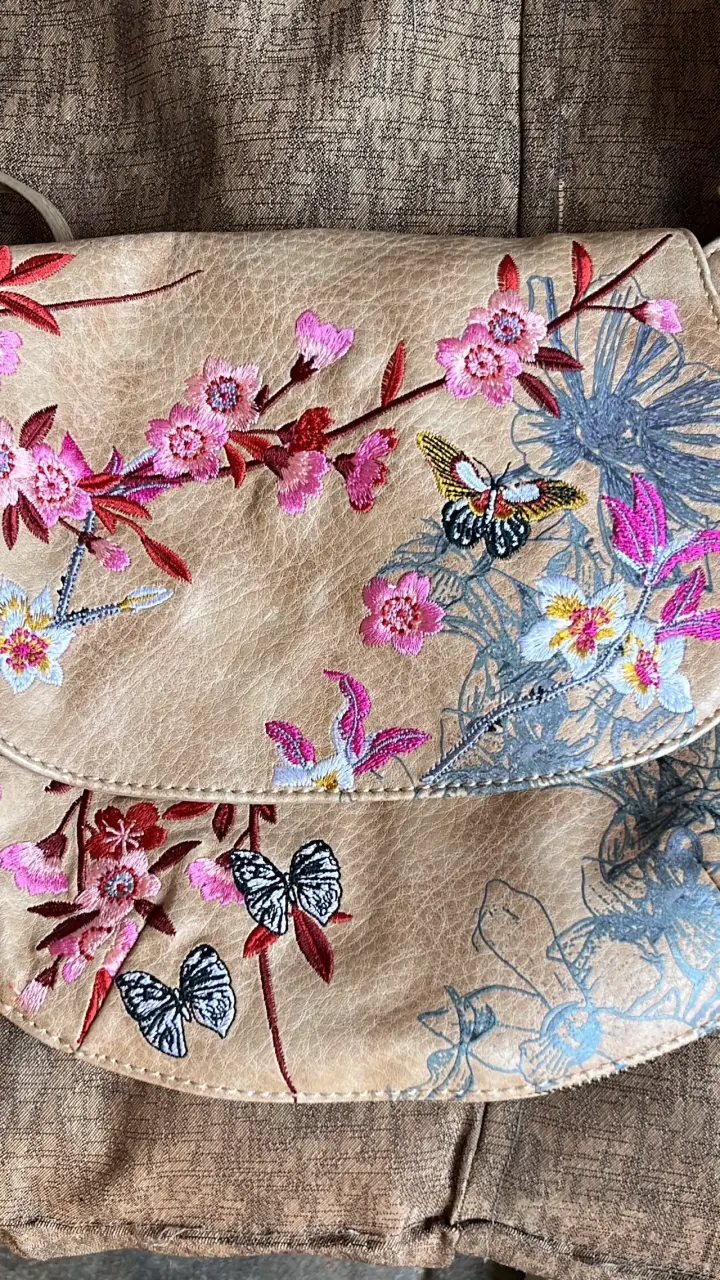 Cartera Desigual bordada floral beige - 5