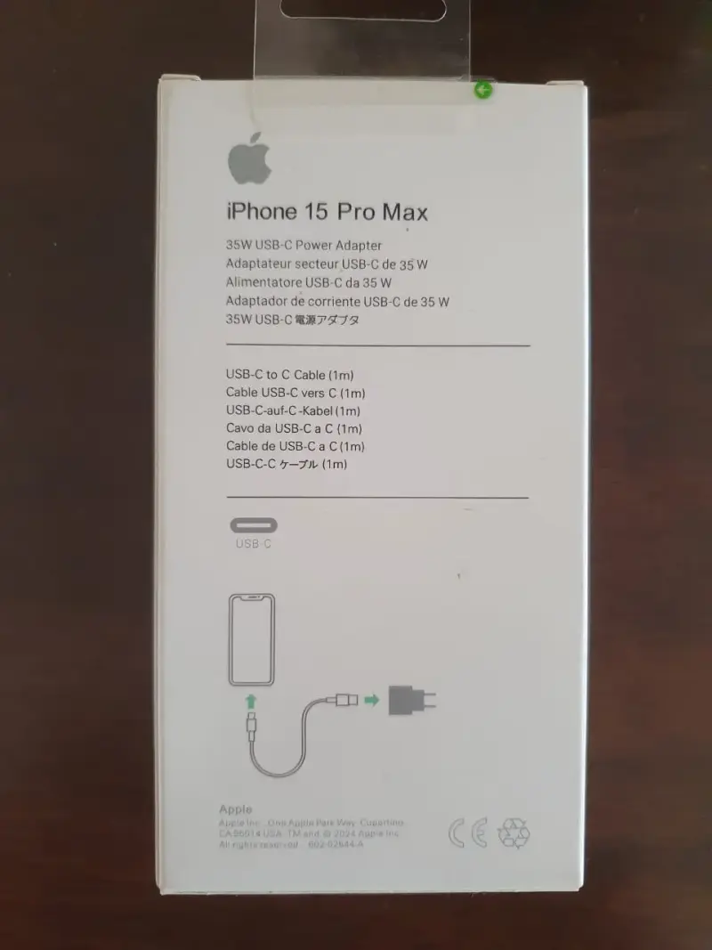 Cargador Apple iPhone 15 Pro Max 35W USB-C - 2