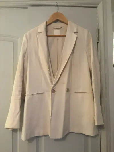 Blazer crema elegante HYM talla 38 - miniatura 2