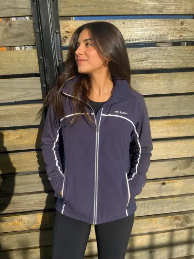 Chaqueta Columbia impermeable azul para mujer - miniatura 1