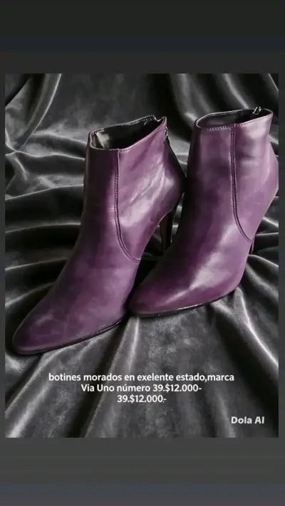 Botines morados Via Uno en excelente estado - miniatura 1