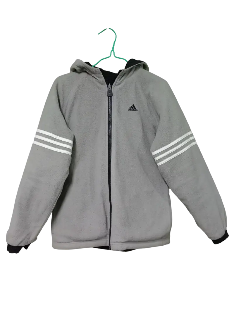 Chaqueta reversible Adidas negra y gris - 2