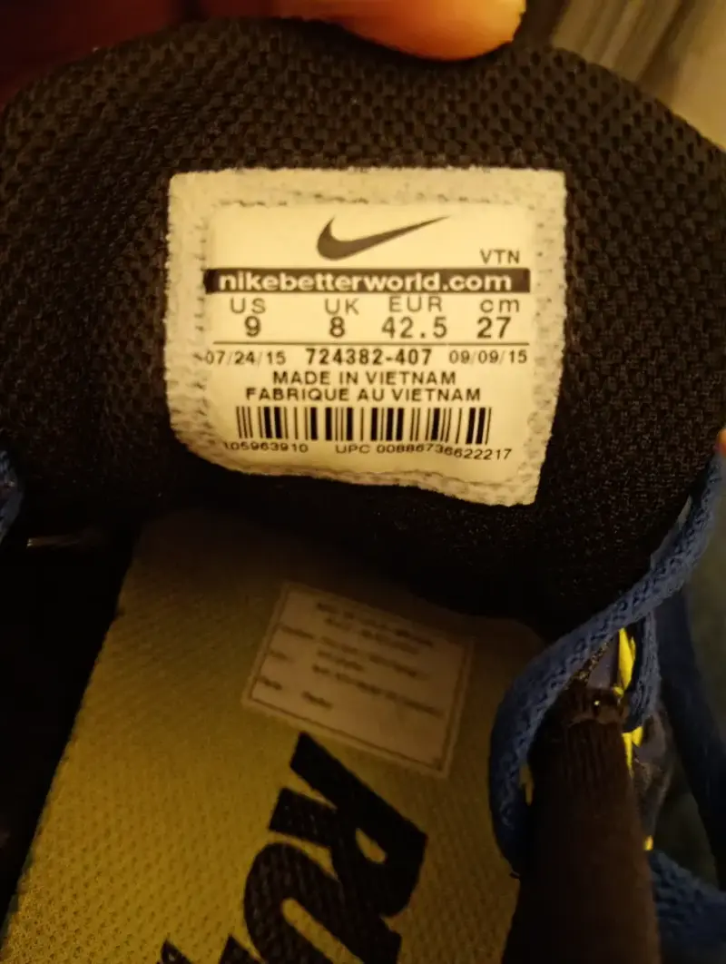 Zapatillas deportivas Nike azul y amarillo - 5
