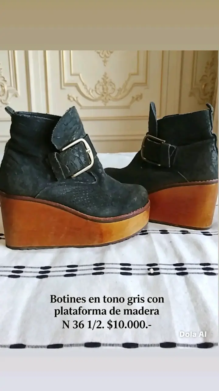 Chalas Gacel con plataforma verde talla 39 - 4