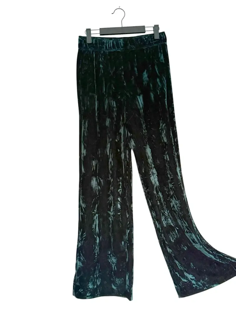 Pantalones de terciopelo verde oscuro para mujer